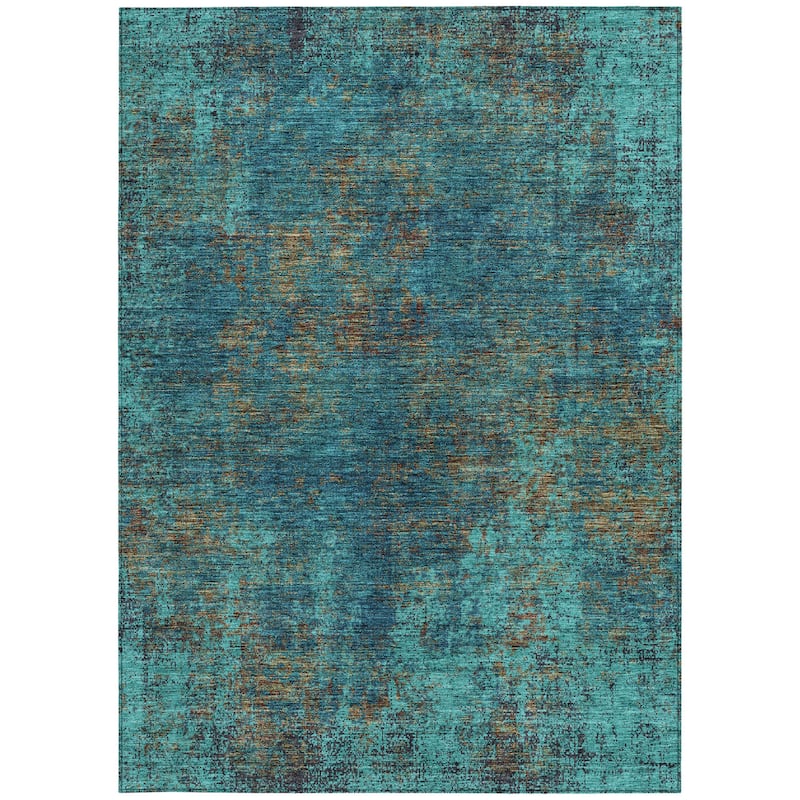 HomeRoots Abstract Transitional Rectangle Outdoor Rug