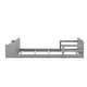 preview thumbnail 15 of 18, Classic Style Twin Size Floor Bed with Storage Footboard and Safety Guardrail,Sturdy Wood Construction