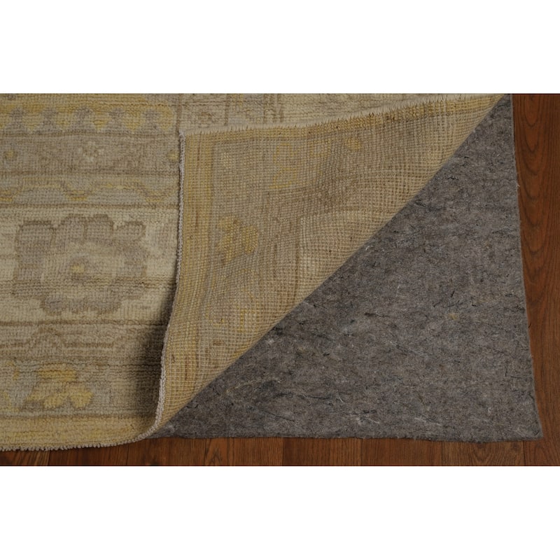 Vegetable Dye Oushak Turkish Area Rug Handmade Yellow Wool Carpet - 8'3" x 9'10"
