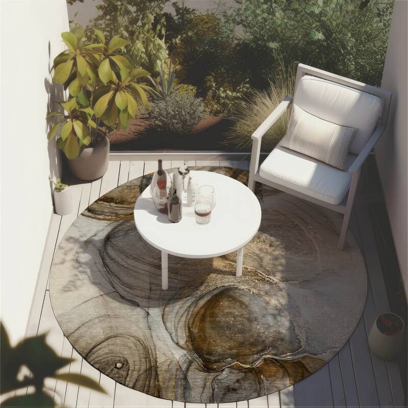 Varo Contemporary Abstract Weather Resistant Classic Meets Modern Outdoor Rug
