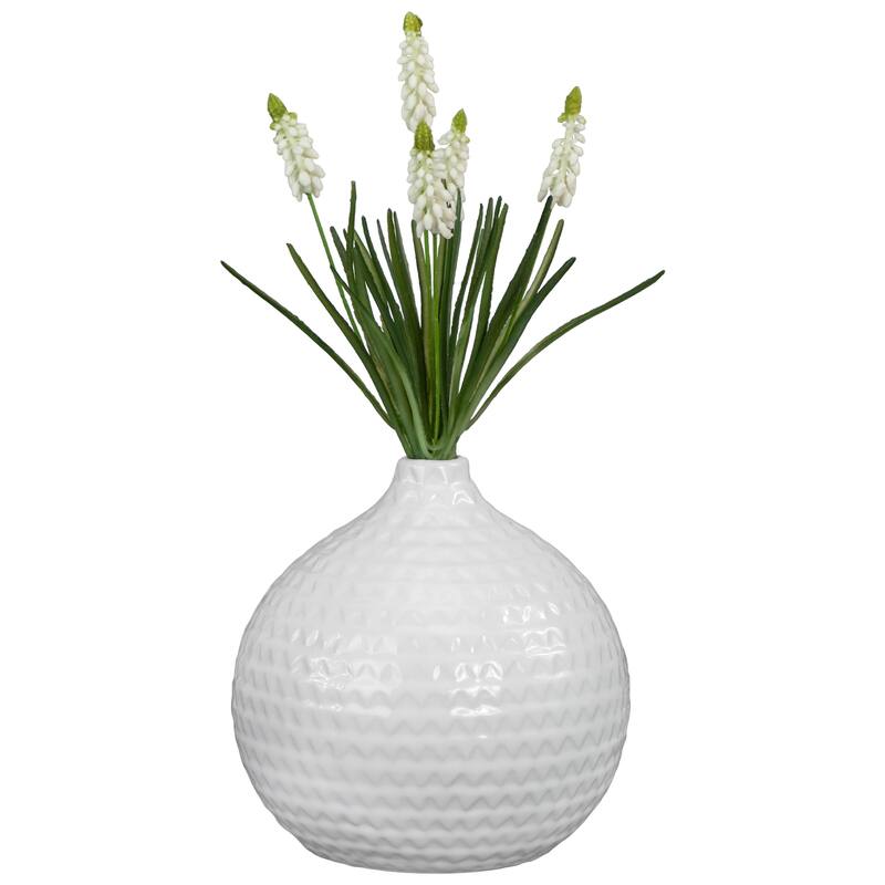 Muscari Artificial Floral Spray - 12.5" - White