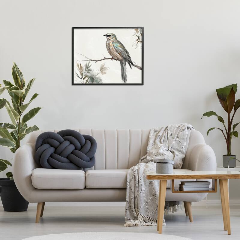 Stupell Stoic Bird Wildlife Study Framed Giclee Art Design By LSR Creative Studio