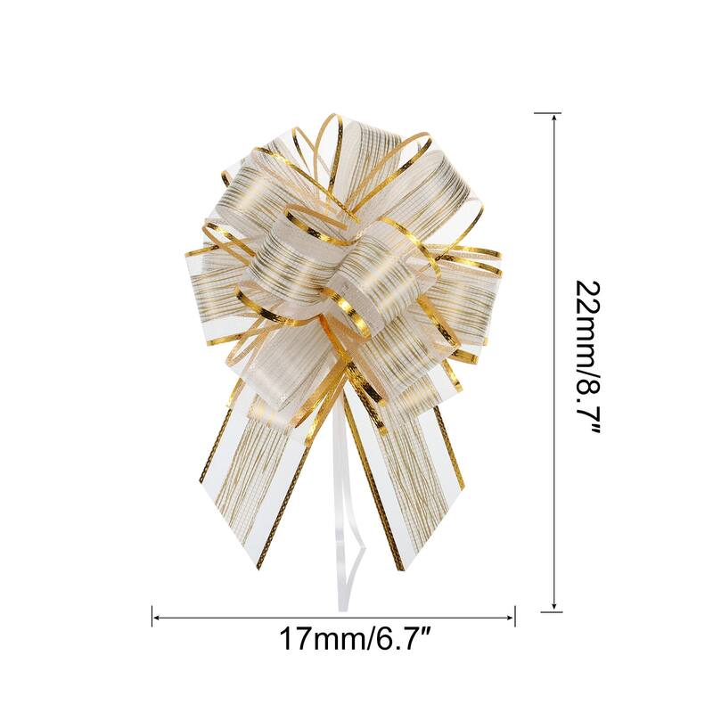 20pcs Large Pull Bow Gift Wrapping Bows Ribbon Organza - Cream White - 7 Inch