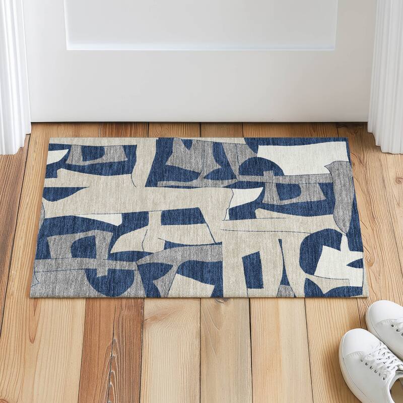 Machine Washable Indoor/ Outdoor Modern Crestone Chantille Rug