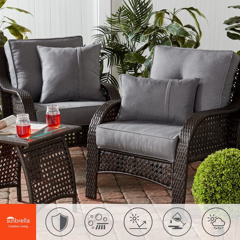 Greendale Home Fashions Sunbrella 21" x 14" Rectangle Outdoor Throw Pillow (Set of 2)