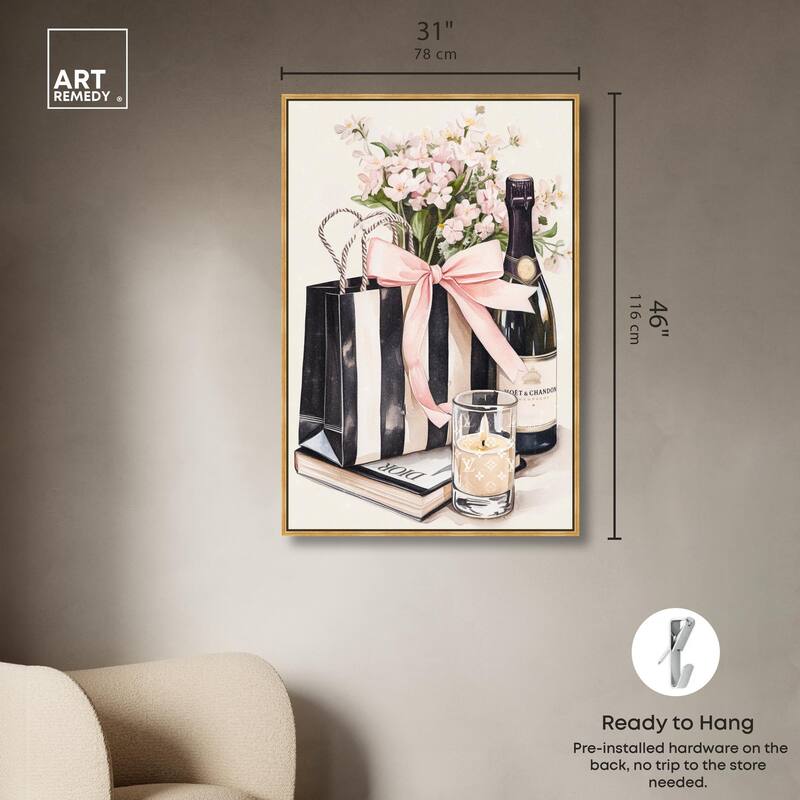 Shopping Bag and Some Drinks Canvas by Art Remedy