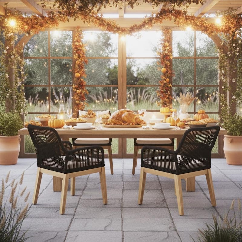 Buy 2 Ottawa Rope Patio Chairs Acacia Wood Frame