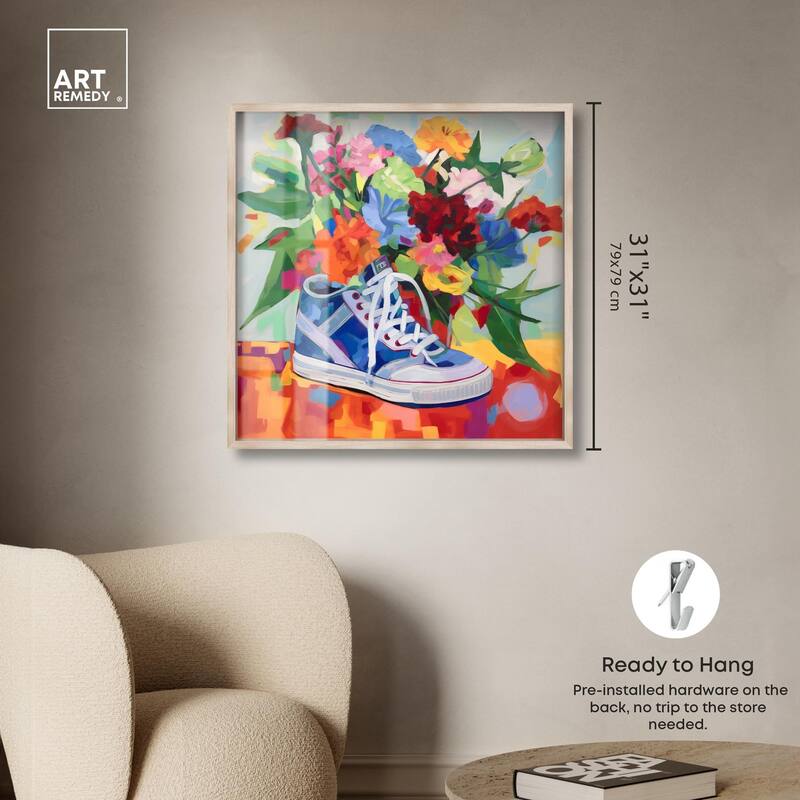 Colorful Sneaker Bouquet Shadowbox by Art Remedy