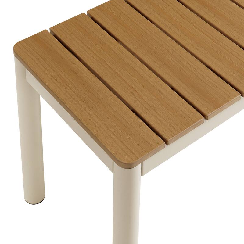 Finn Outdoor Patio Aluminum Bench with Faux Wood Top by Modway