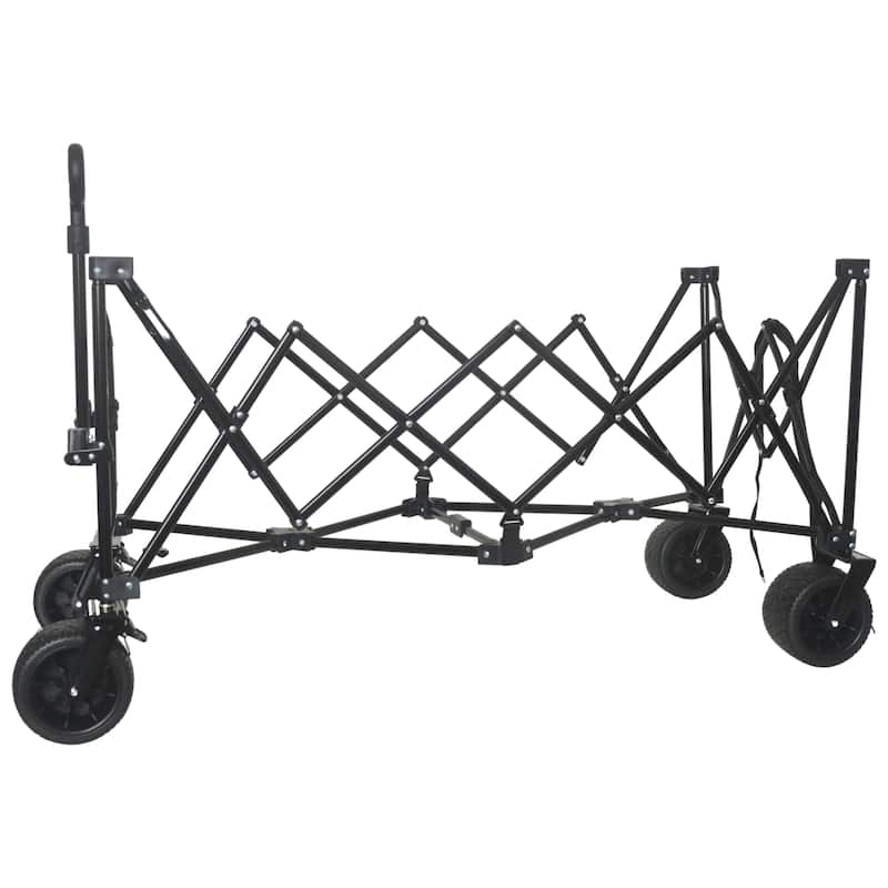 Heavy-Duty Foldable Utility Wagon - 480lbs Capacity, Patented Ultra-Stable Frame, 1:6 Space-Saving Fold & 7"All-Terrain Wheels