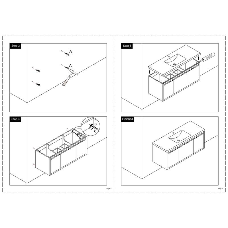 Beingnext 24"/30"/48" Bathroom Vanity with Sink, Floating Bathroom Vanity With Soft Close Door