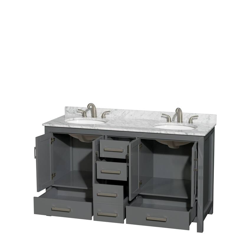Wyndham Collection Sheffield Double Vanity Set
