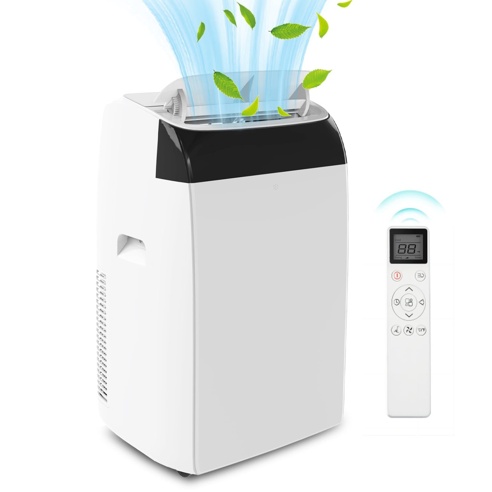 14,000 BTU Portable Air Conditioner with Built-in Dehumidifier, Compact & Easy-to-Move AC Unit with Remote Control