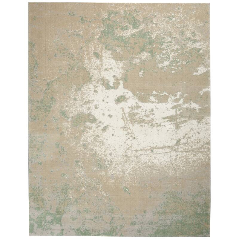 Nourison Twilight Modern Abstract Area Rug - 7' 9" x 9' 9" - Ivory Green - Rectangle