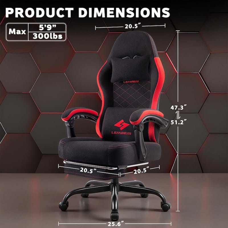 Bossin Gaming Chairs with Footrest, Big and Tall Chair 350lb Capacity, Racing Style Computer Chair with Ergonomic Lumbar Support