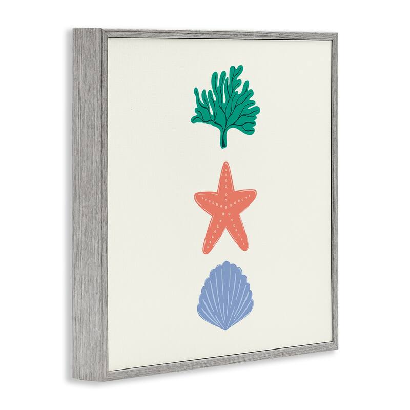 Stupell Coral & Sea Life Minimal Framed Giclee Art Design By Sazerelli Designs