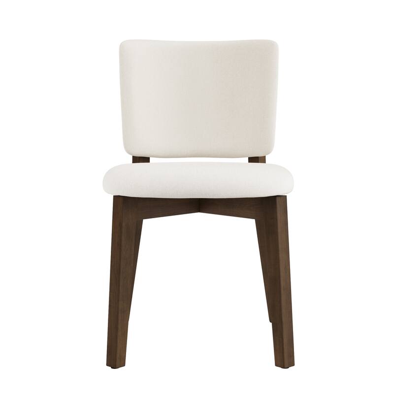 Wooden Dining Chairs with Back Set of 2/4, Modern Fabric Upholstered Kitchen Chairs in Flaxen for Kitchen Dining Living Room.