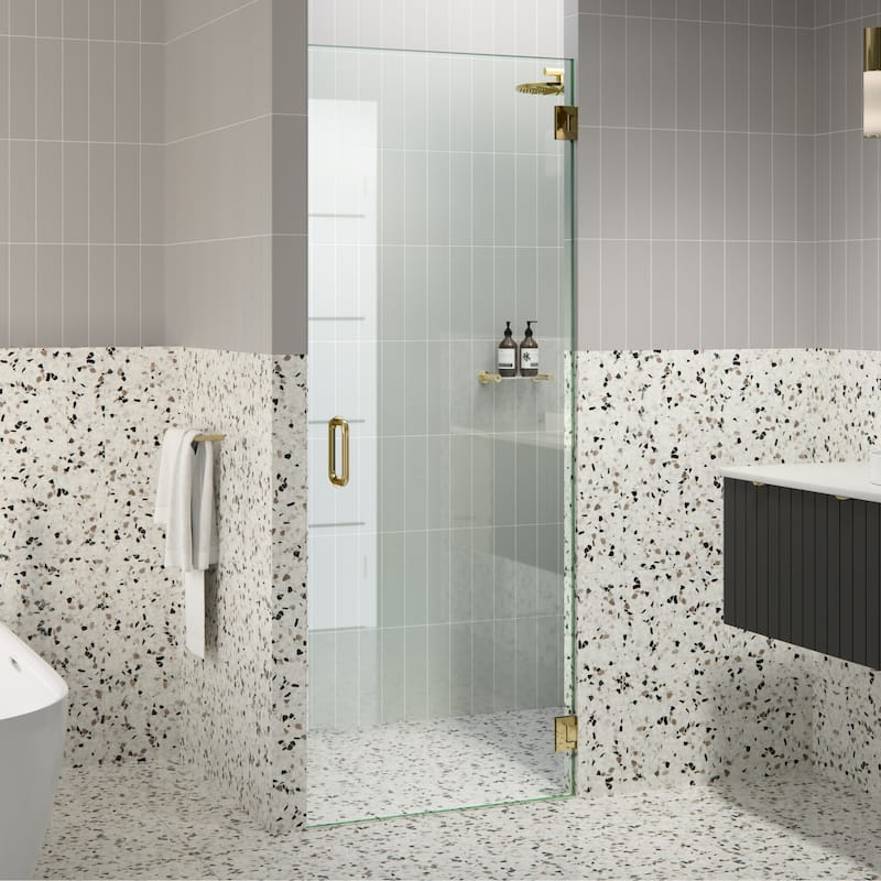 Albedo 29 in. W x 78 in. H Fully Frameless Hinged Shower Door - Width Adj 29.375 - 29.775