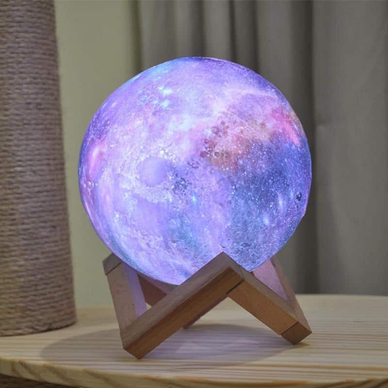 Moon, Galaxy, Earth, Saturn 3D Lamp - Color-Changing with Touch Sensor & Remote Control, Small & Large Size Available