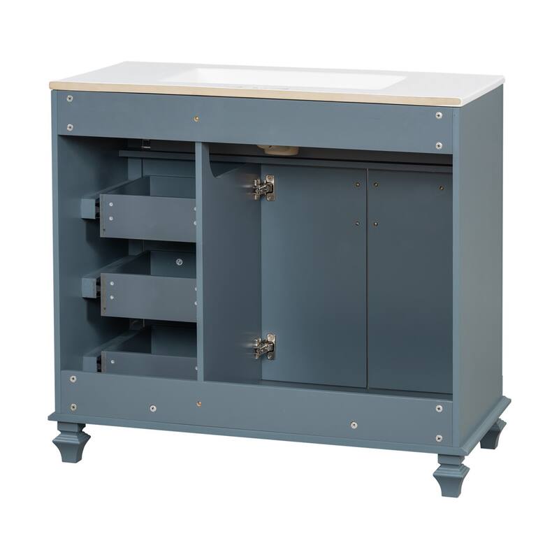 36"Freestanding Bathroom Vanity with Ceramic Sink
