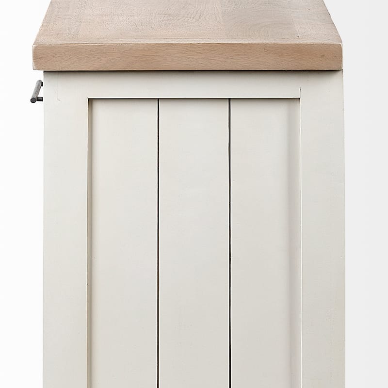 Fairview III Light Brown & White Solid Wood w/ 4 Cabinet Door Sideboard - 73"W x 17"D x 32"H