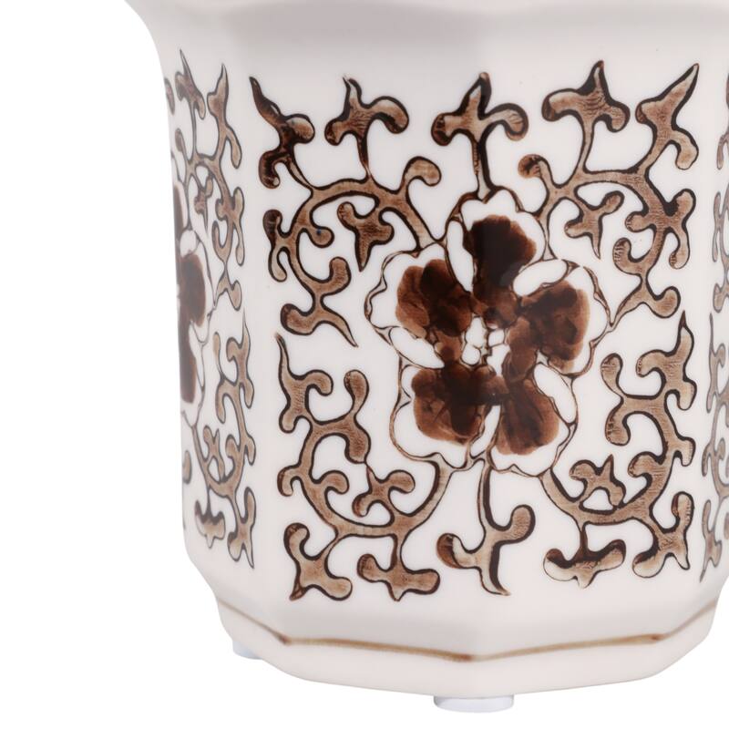 Modern Chinoiserie Ceramic Candle - Plumeria Scented - 4.0"