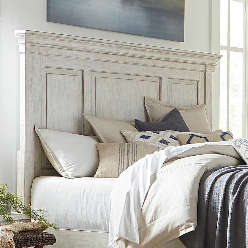 Heartland Antique White Tobacco King California Panel Bed