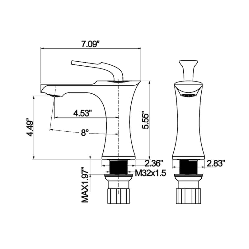 Luxury Brushed Gold Single Hole Bathroom Faucet for Sink 1 Handle