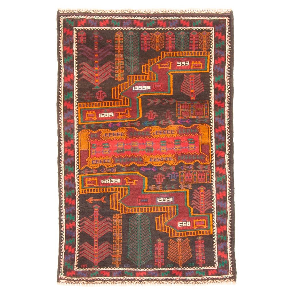 ECARPETGALLERY Hand-knotted Teimani Dark Grey Wool Rug - 2'6 x 3'11