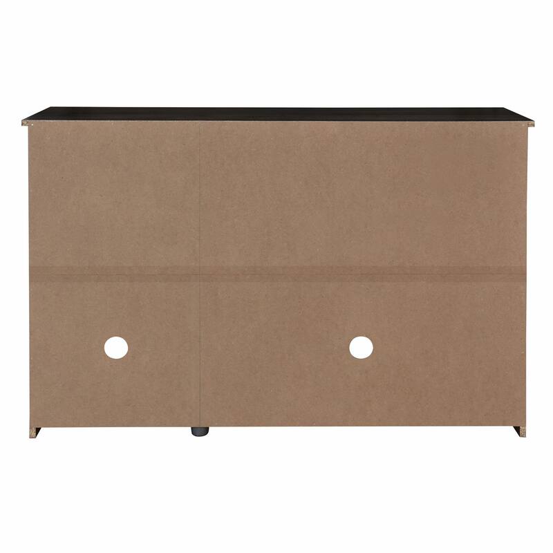 Retro 3-Door Sideboard - Large Storage with Rattan Doors and Metal Handles