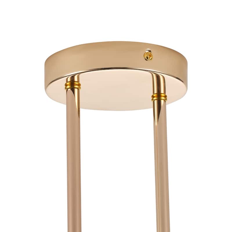 Farmhouse Gold Multi-Bulb Kitchen Island Chandelier with Stripe Clear Glass Shades