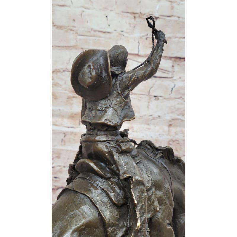 Bronco Buster Hot Cast Bronze Western Americana Decor Sculpture Statue Reproduction By Remington