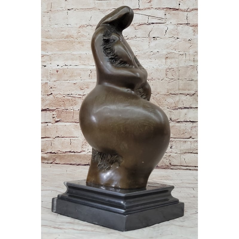 Hand Made Abstract Modern Style Mother And Child By Botero Bronze Sculpture