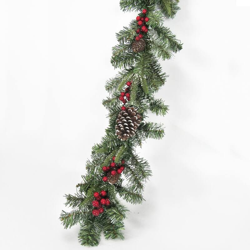 6ft Artificial Mixed Frosted Berry Pine Cone & Pine Christmas Garland - 72" L x 9" W x 6" DP
