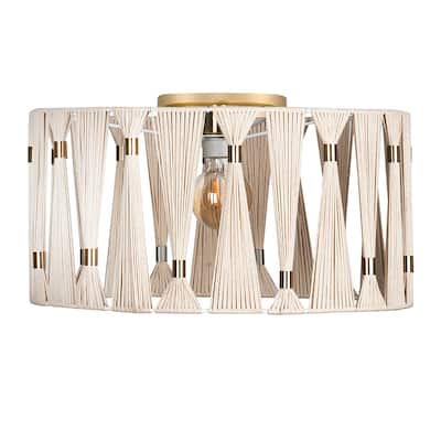 EGLO Macclenny 1-Light Ceiling Light - Brushed Brass Accents