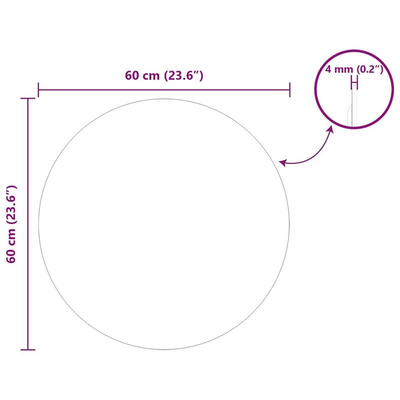 vidaXL Wall Mirror Square 15.75 x 15.75 in Tempered Glass