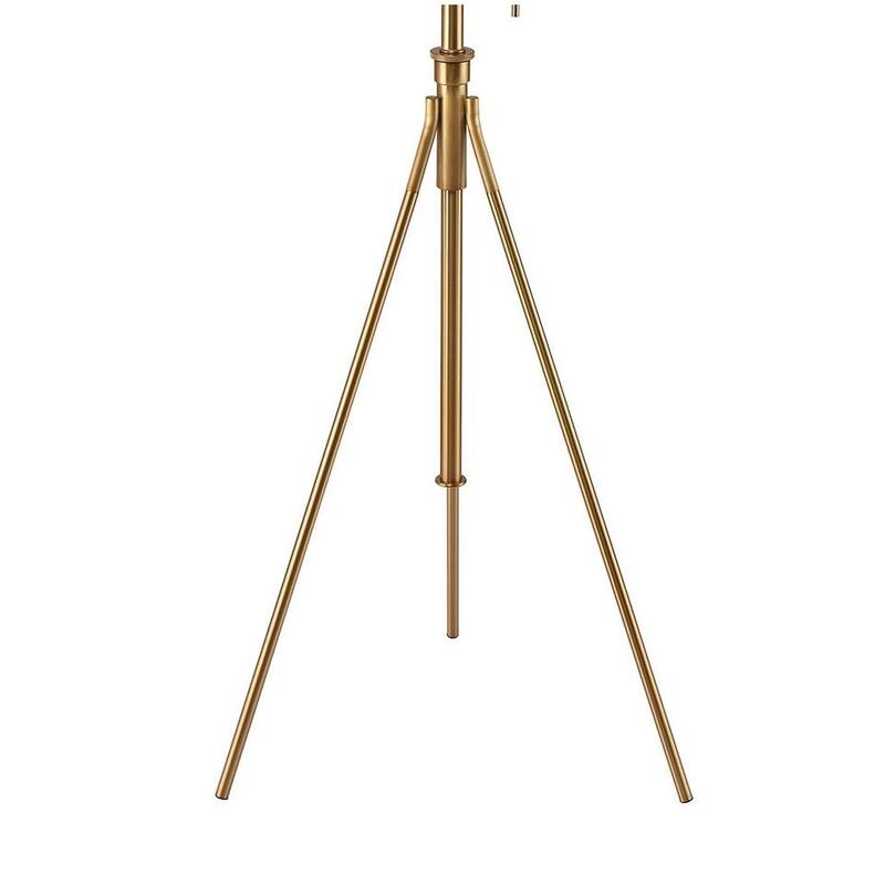 Vintage Look 1pc Floor Lamp Brushed Steel Tripod Legs Unique High Lamp Pull Switch 57"H