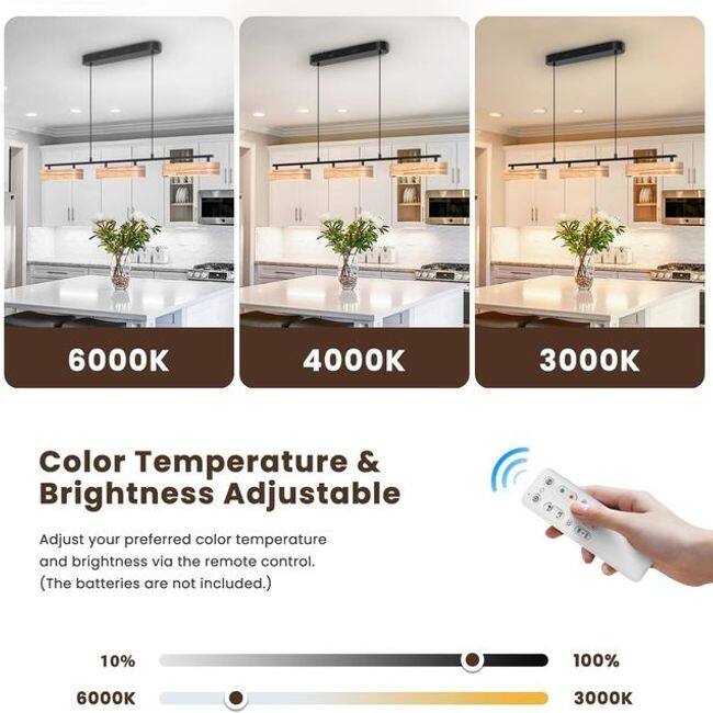 Lights Rustic Dimmable Pendant for Kitchen Island Over Dining Table