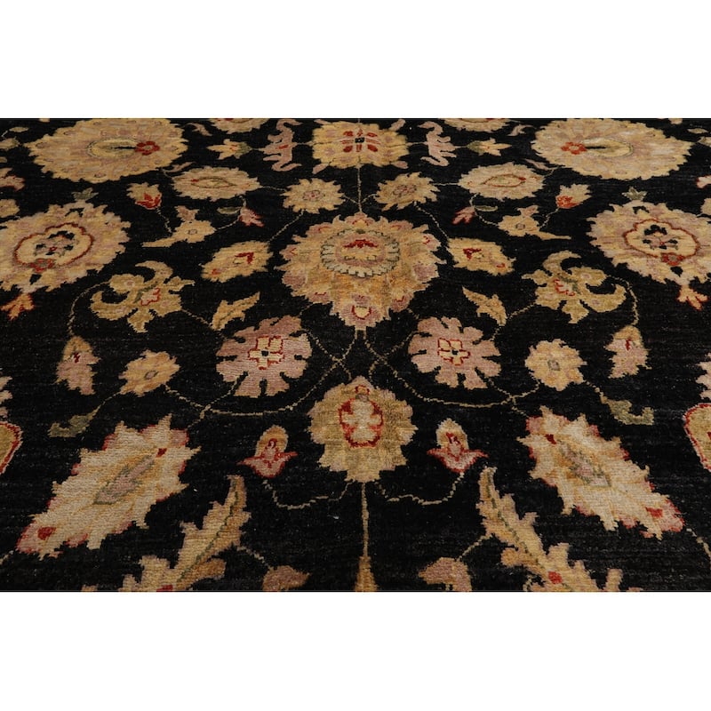10x14 Exquisite Black & Beige 100% Wool Chobi Peshawarr Area Rug - 9' 3'' x 13' 4''