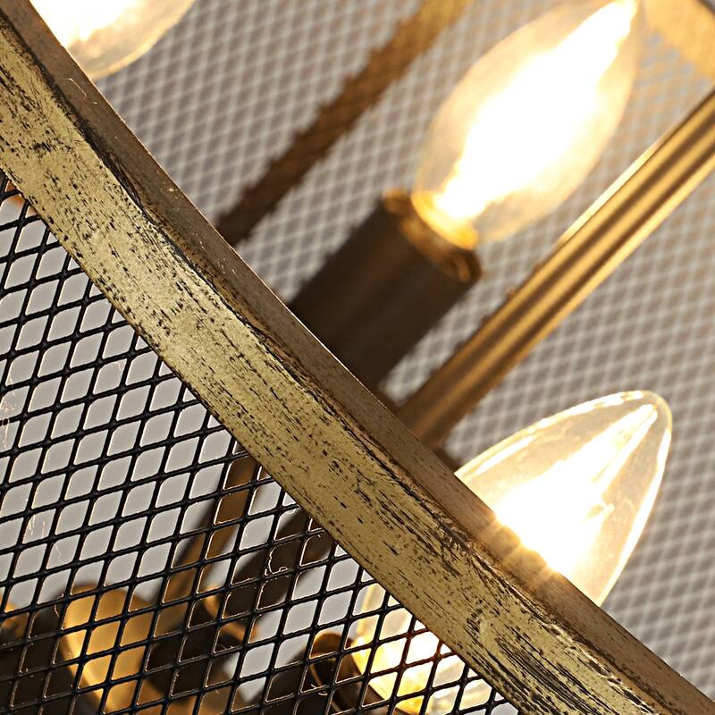 16" Industrial Pendant Light Farmhouse Hanging Lamp 4-light Drum Lampshade