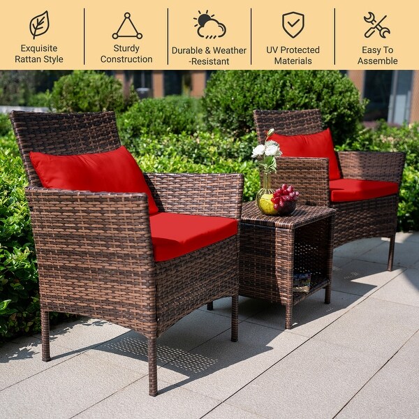 【感謝価格】 3 Piece Patio Conversation Bistro Set Outdoor Chat Furniture その他多肉植物