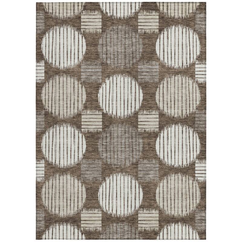 HomeRoots Geometric Transitional Rectangle Outdoor Rug