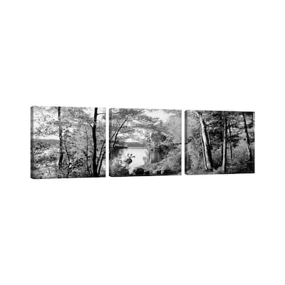 iCanvas "Lakeside Trees, Great Sacandaga Lake, Adirondack Mountains, New York" by Panoramic Images 3-Piece Canvas Wall Art Set