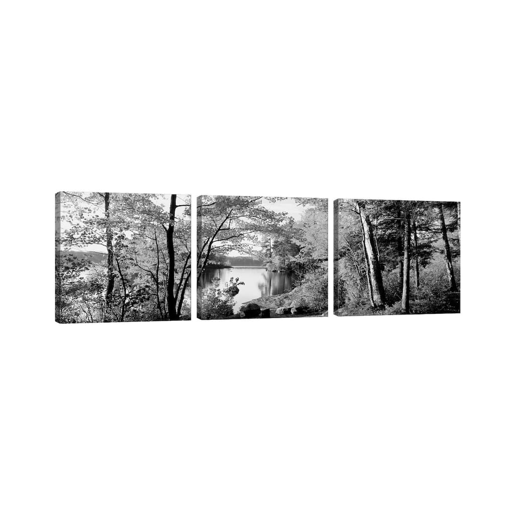 iCanvas "Lakeside Trees, Great Sacandaga Lake, Adirondack Mountains, New York" by Panoramic Images 3-Piece Canvas Wall Art Set
