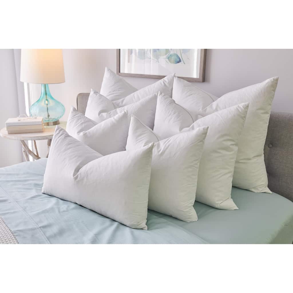Feather Filled Decorative Pillow Inserts – Downproof Cotton Cover, Made in USA
