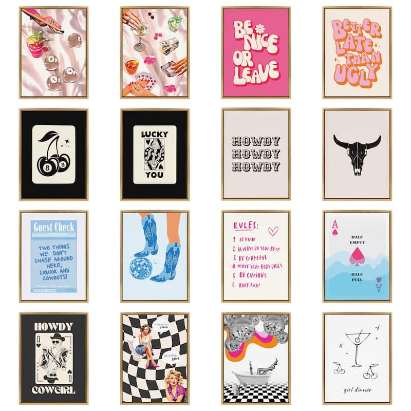 Kate and Laurel Sylvie Be Nice or Leave Framed Canvas by Honey Island Studio