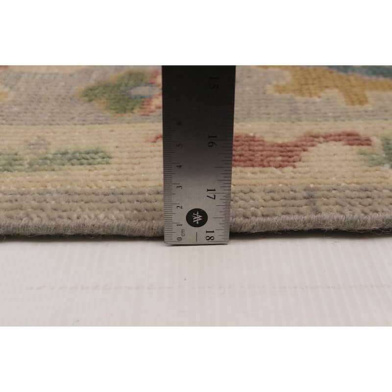 ECARPETGALLERY Hand-knotted Modern Oushak Light Grey Wool Rug - 7'11 x 10'1