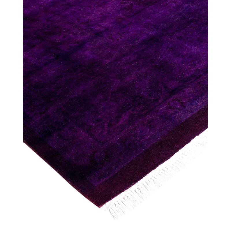 Fine Vibrance One-of-a-Kind Hand-Knotted Area Rug - Purple, 8' 2" x 10' 6" - 8' 2" x 10' 6"