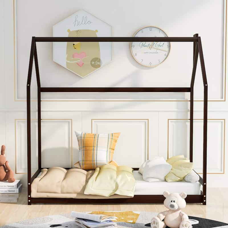 Twin Size House Bed Wood Bed