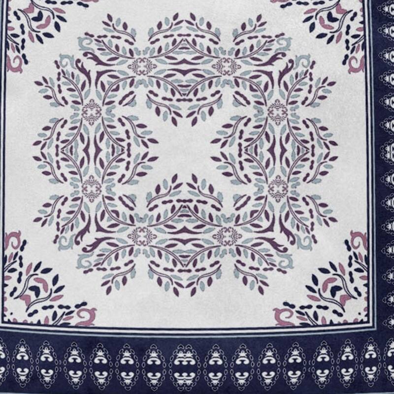 HomeRoots 16" X 16" Cream And Blue Blown Seam Geometric Indoor Outdoor Throw Pillow - 16.00' X '5.00' X '16.00